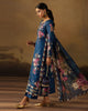 Digital Printed Fancy Chamki Lawn Shirt with Digital Printed Readymade Fancy Embroidered Four Side Patti Dupatta and Dyed Lawn Trouser D-0005