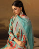 Digital Printed Fancy Chamki Lawn Shirt with Digital Printed Readymade Fancy Embroidered Four Side Patti Dupatta and Dyed Lawn Trouser D-0007