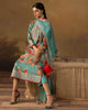 Digital Printed Fancy Chamki Lawn Shirt with Digital Printed Readymade Fancy Embroidered Four Side Patti Dupatta and Dyed Lawn Trouser D-0007