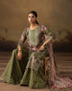 Digital Printed Fancy Chamki Lawn Shirt with Digital Printed Readymade Fancy Embroidered Four Side Patti Dupatta and Dyed Lawn Trouser D-0009