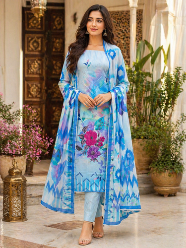 3 piece Lawn Printed Suit -D02