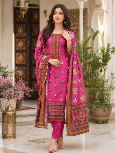 3 piece Lawn Printed Suit -D01