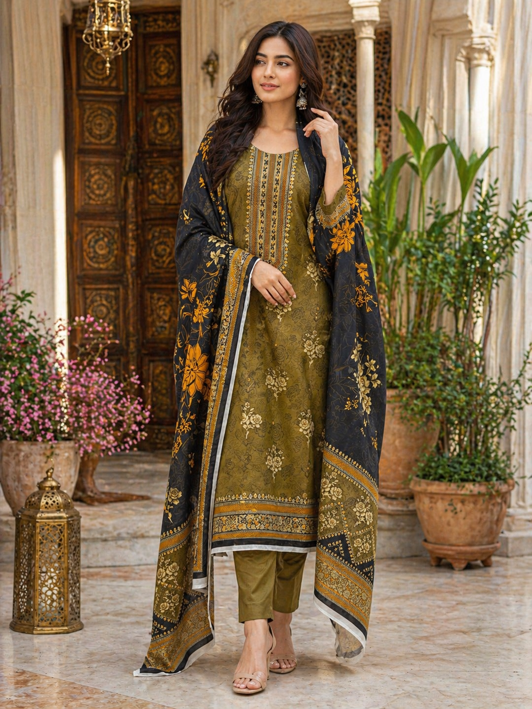 3 piece Lawn Printed Suit -D06