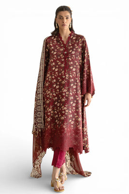 3 Piece Embroidered Printed Lawn Suit with Chiffon Dupatta BM-62023