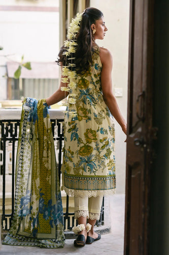 3 Piece Embroidered Printed Lawn Suit with Neckline CL-62037