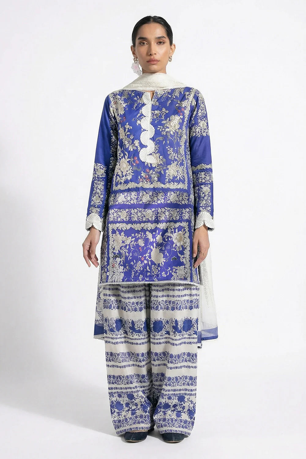 3 Piece Printed Lawn Suit with Embroidered Border CL-62270